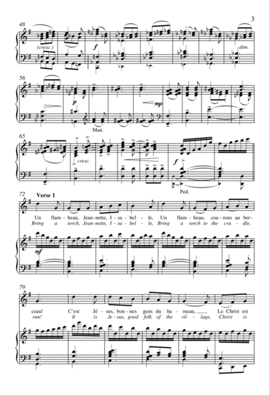 Un Flambeau: (Bring a Torch) Unison Choir scores gallery preview page 3