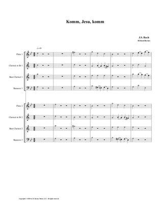 Komm, Jesu, komm (motette) by J.S. Bach (Double Woodwind Choir)