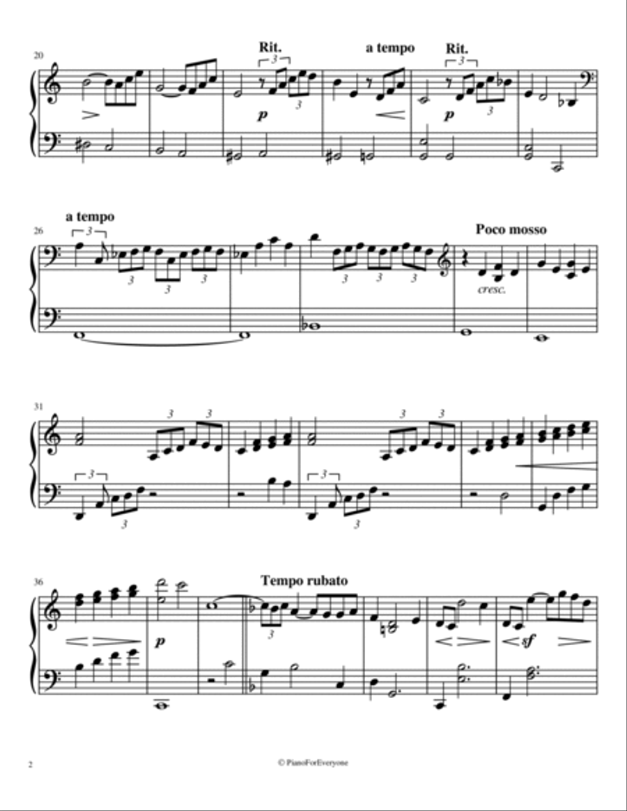 Arabesque No. 1 - Debussy (Easy Piano) Easy Piano scores gallery preview page 2