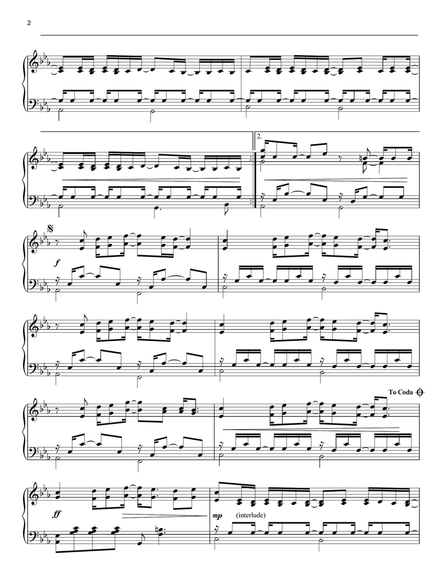 Lovesong Piano Solo scores gallery preview page 2