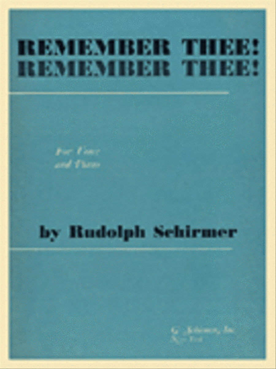 Book cover for Remember Thee Vo/Pno