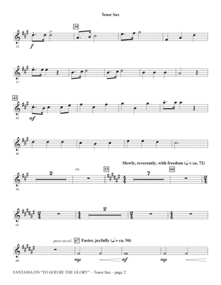 Fantasia On "To God Be The Glory" - Tenor Sax