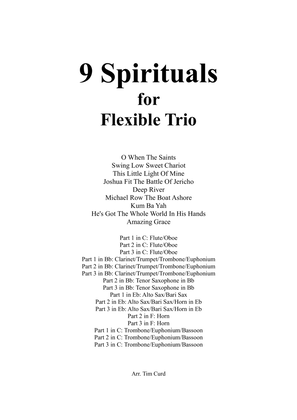 Book cover for 9 Spirituals for Flexible Trio