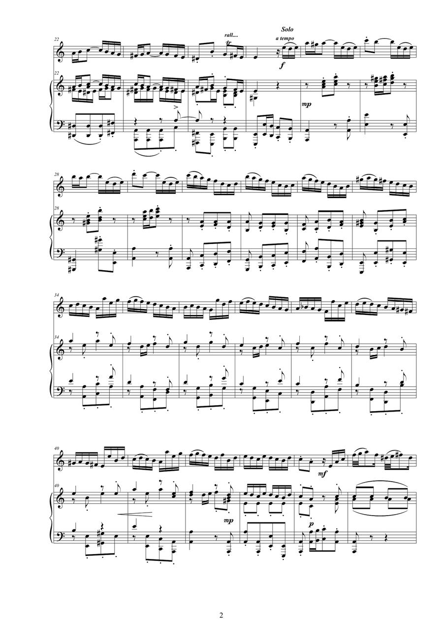 Bach - Violin Concerto No.1 in A minor BWV 1041 for Violin and Piano Violin Solo scores gallery preview page 2