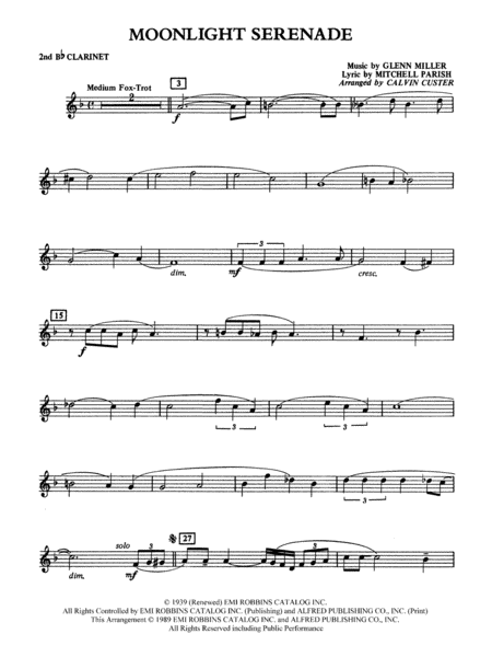 Moonlight Serenade: 2nd B-flat Clarinet