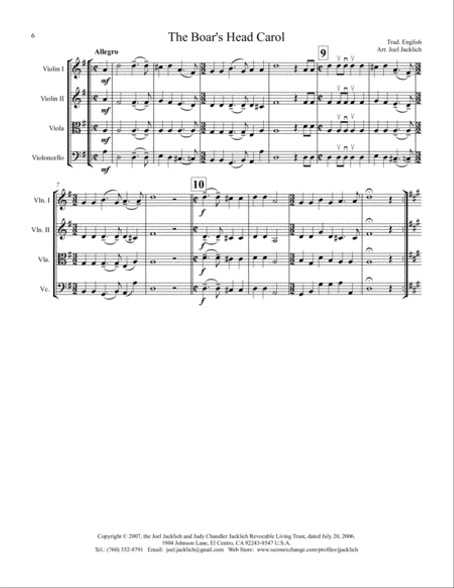 The Big Book of Christmas Carols for String Quartet, Vol. I String Quartet scores gallery preview page 6