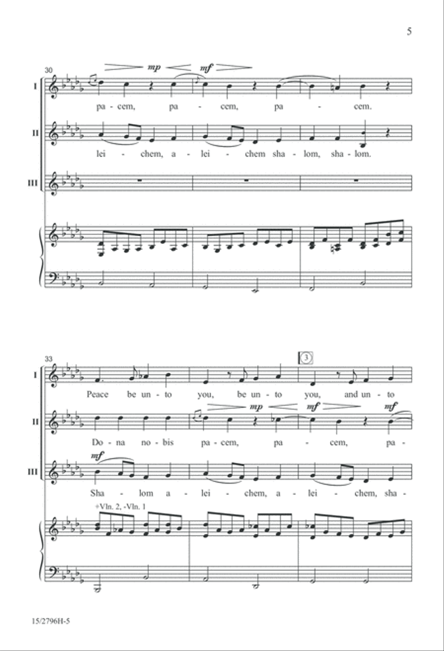 Shalom, Pacem, Peace 3-Part scores gallery preview page 6