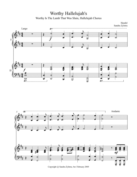 Worthy Hallelujah's (2 piano duet) image number null