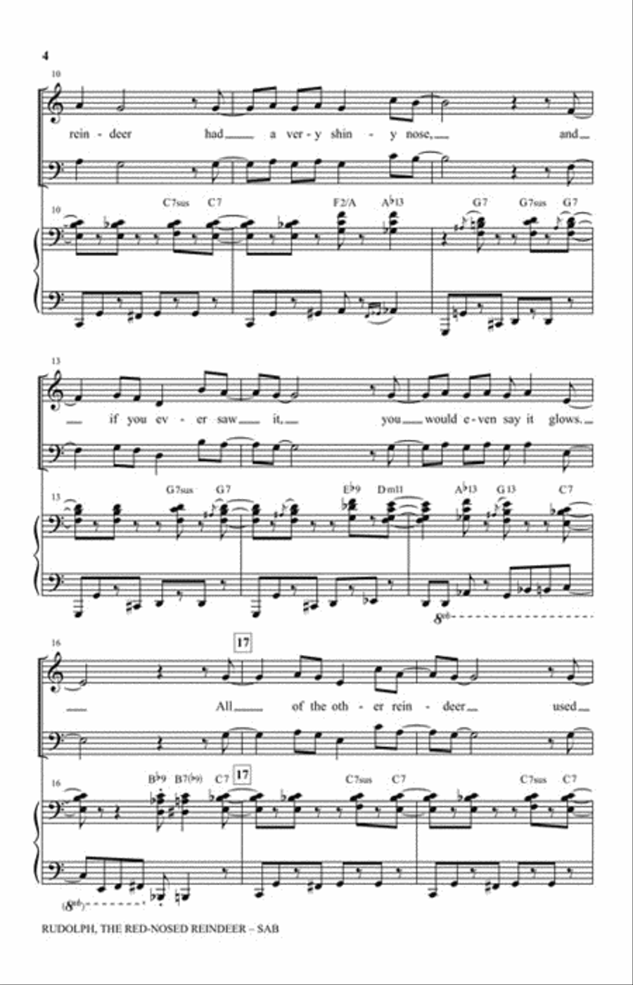Rudolph, the Red-Nosed Reindeer 3-Part scores gallery preview page 3