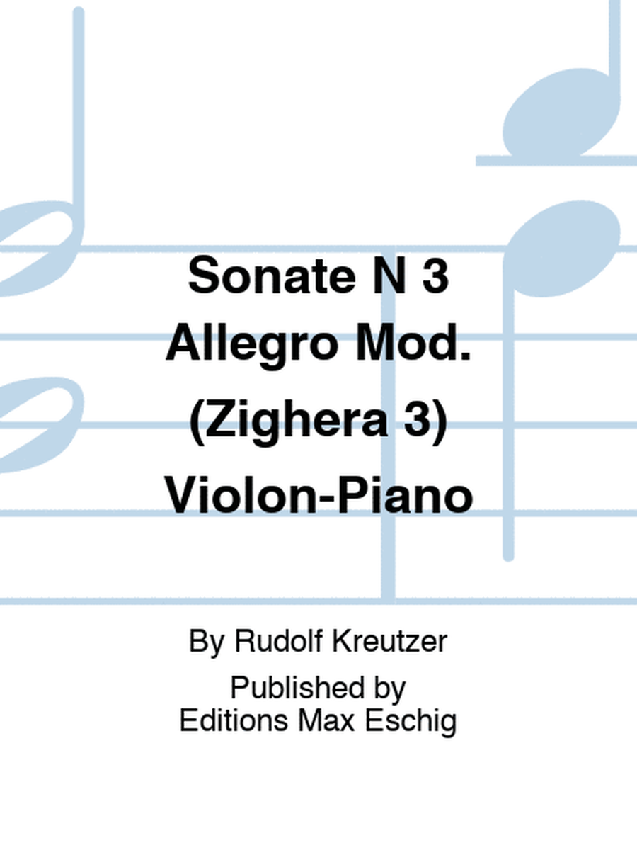 Sonate N 3 Allegro Mod. (Zighera 3) Violon-Piano