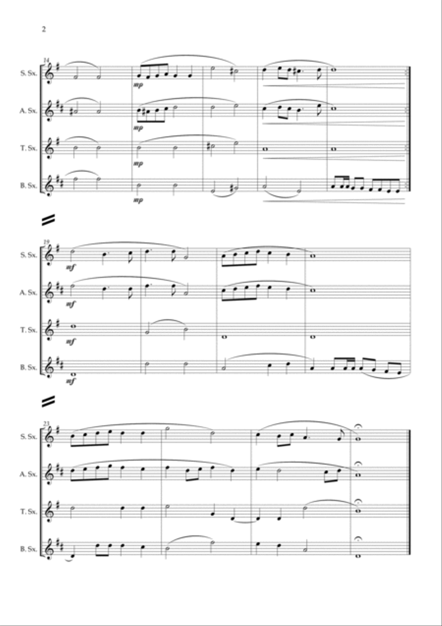 Cantate Domino - Handel (Saxophone Quartet) Saxophone Quartet scores gallery preview page 2