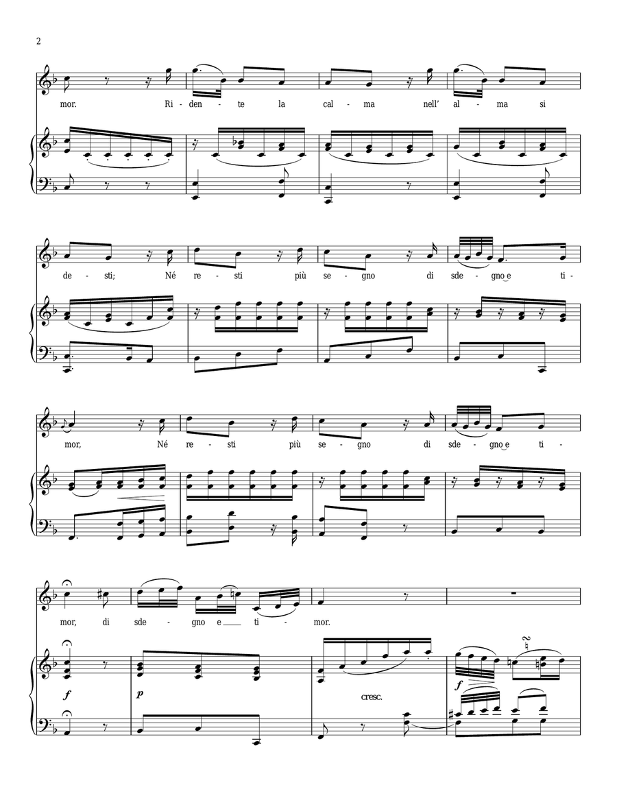 Ridente La Calma, K. 152 Soprano Voice scores gallery preview page 2