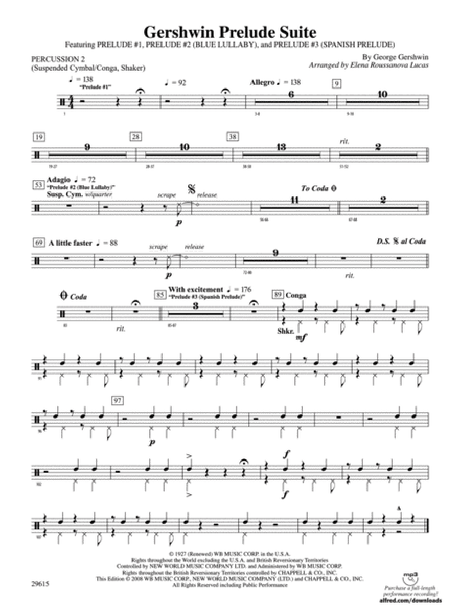 Gershwin Prelude Suite: 2nd Percussion
