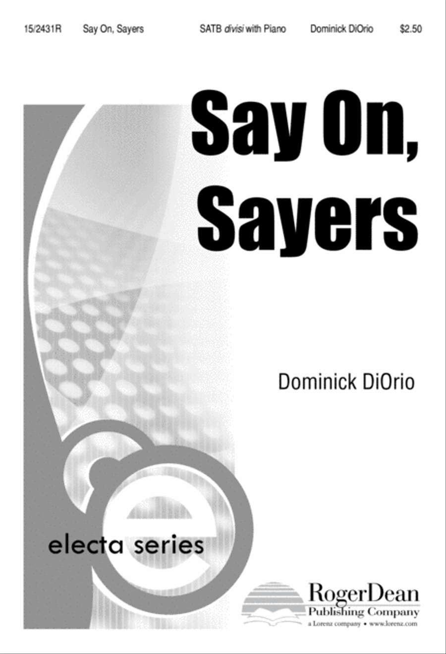 Say On, Sayers Say On, Sayers Divisi scores gallery preview page 1