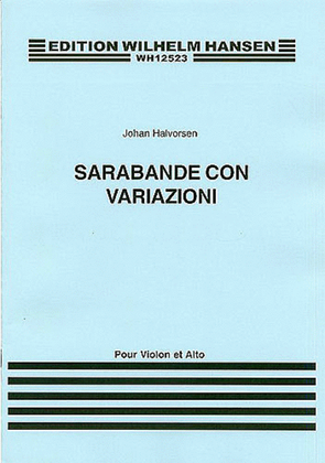 Book cover for Johan Halvorsen: Sarabande Con Variazioni