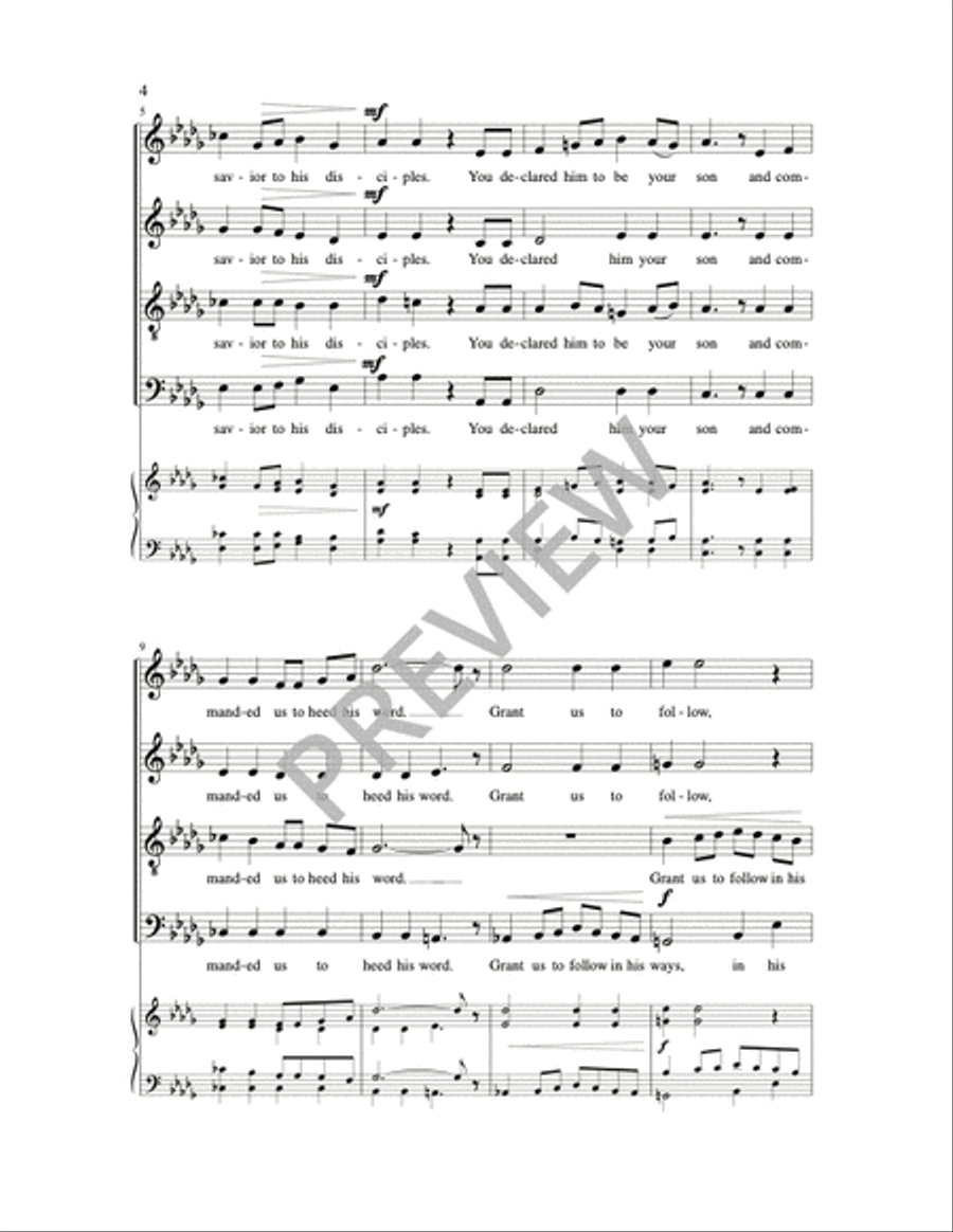Transfiguration Prayer 4-Part scores gallery preview page 2
