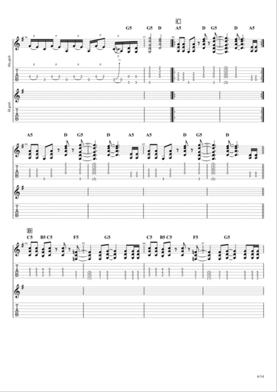 Finding My Way Electric Guitar scores gallery preview page 6