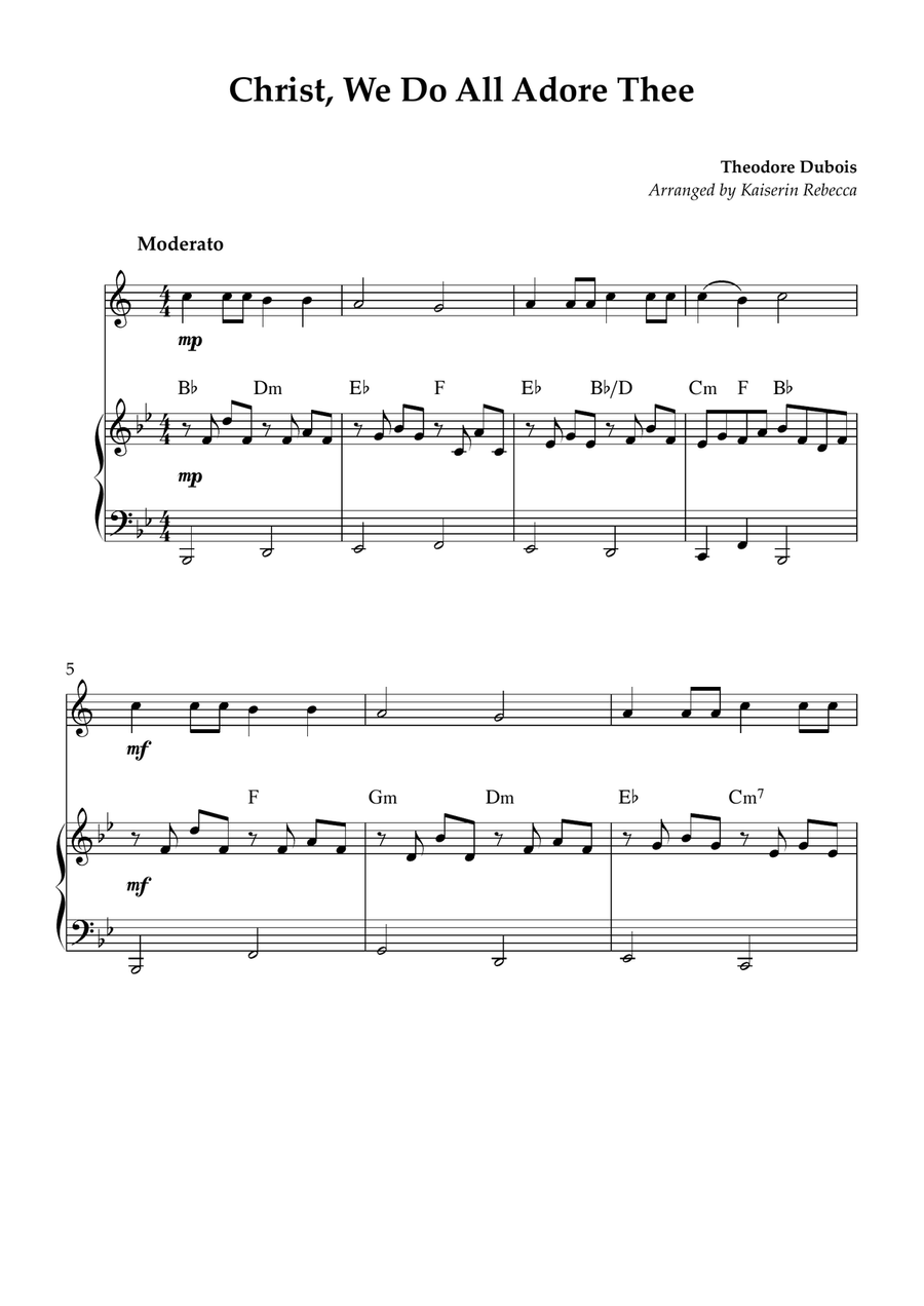 Christ, We Do All Adore Thee B-Flat Trumpet scores gallery preview page 1