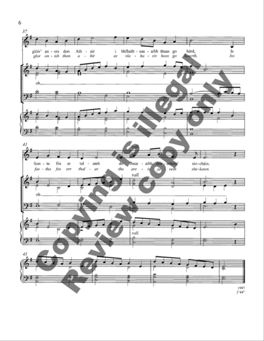 Don Oiche Ud i mBeithil 4-Part scores gallery preview page 4