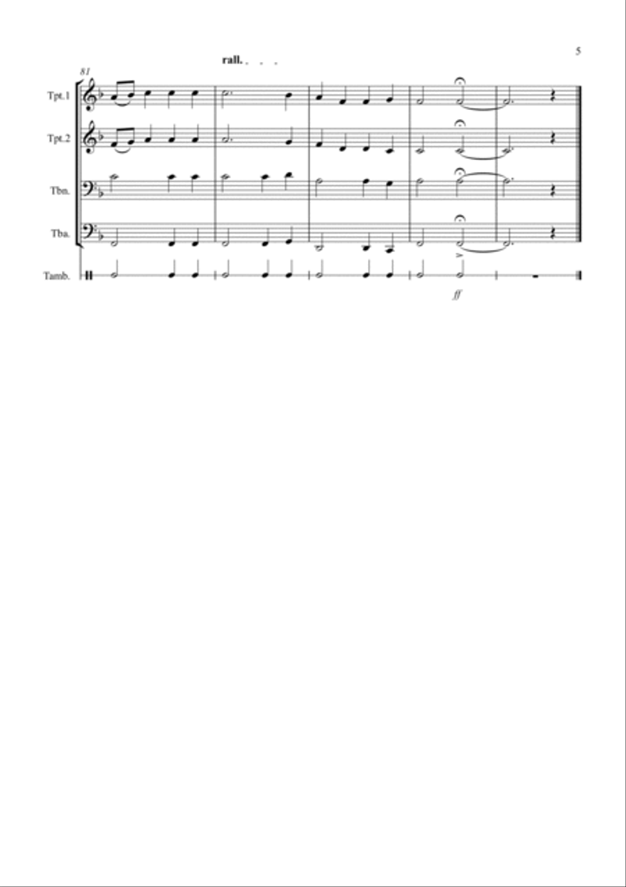 Basse Dance by Susato for Brass Quartet Basse Dance by Susato for Brass Quartet Brass Quartet scores gallery preview page 5