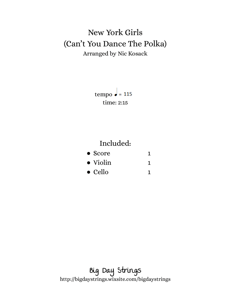 New York Girls (Can't You Dance The Polka) String Duet scores gallery preview page 2