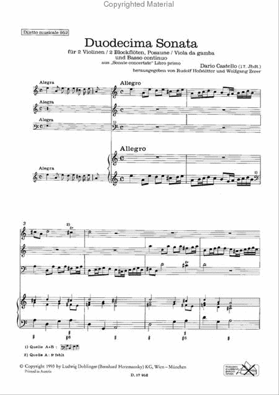 Duodecima Sonata in a Duodecima Sonata in a Piano scores gallery preview page 2
