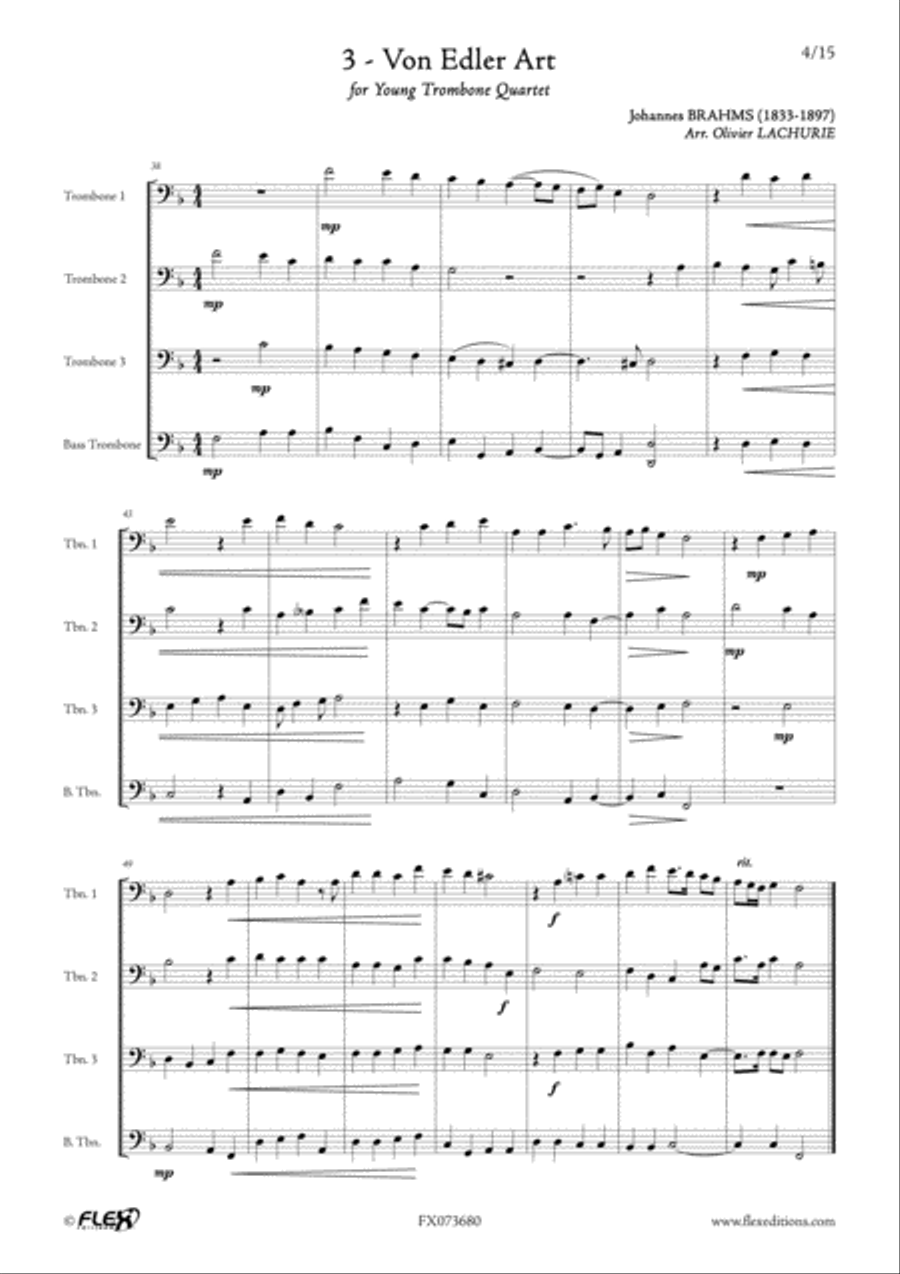 9 Classical Quartets for Young Trombonists Trombone scores gallery preview page 4
