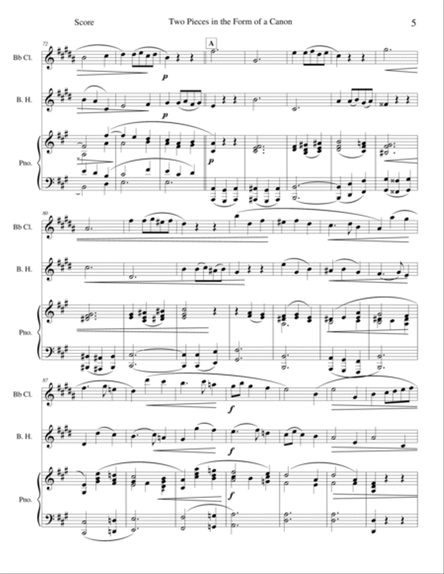 Two Pieces in the Form of a Canon Woodwind Duet scores gallery preview page 5