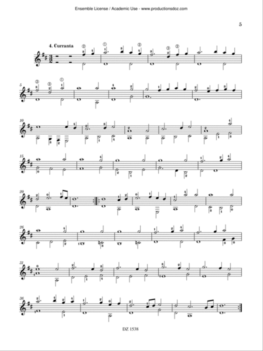 Suita in Modo Transilvano Classical Guitar scores gallery preview page 5