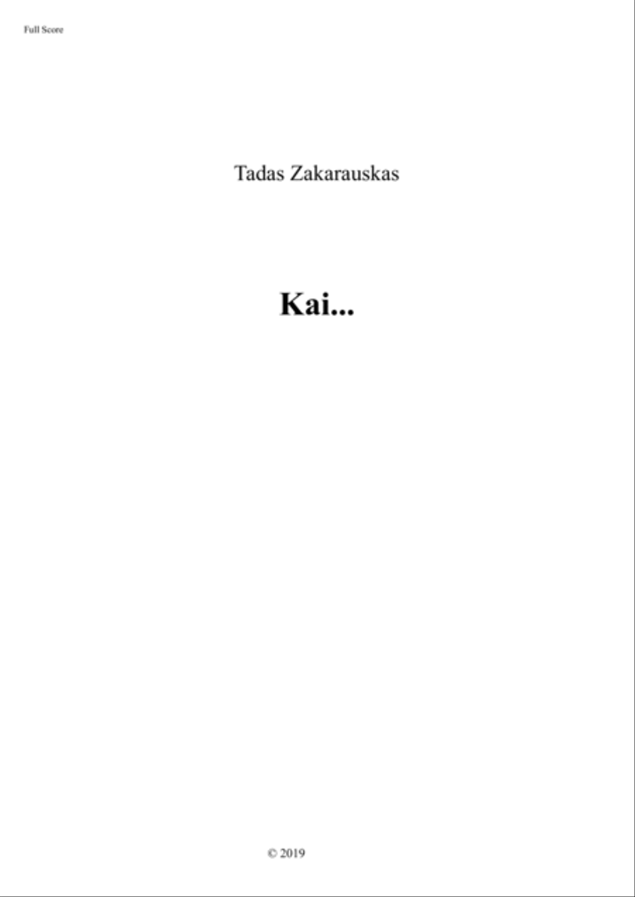 Kai.. (When...) Brass Ensemble scores gallery preview page 1
