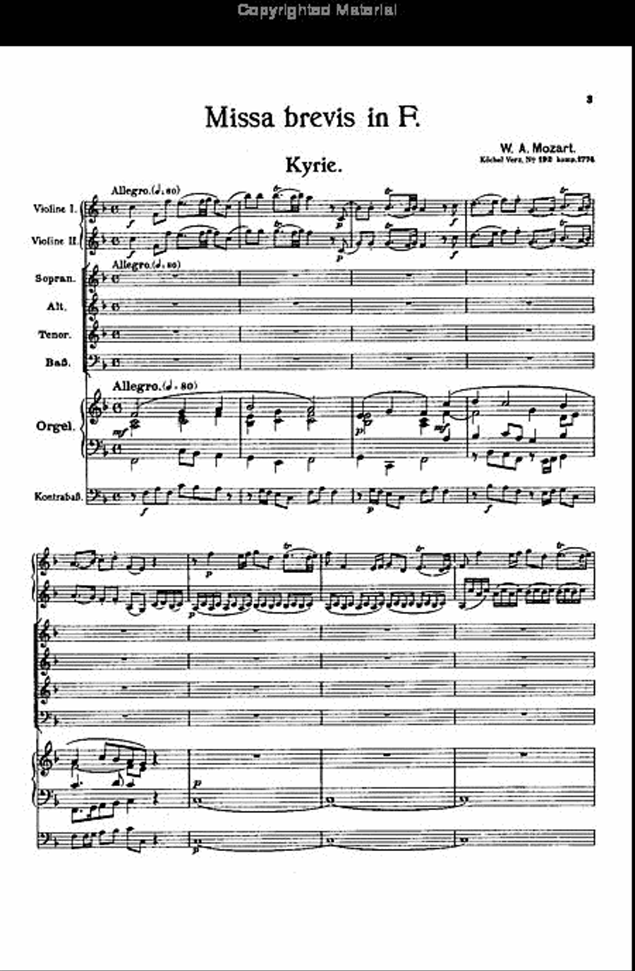 Missa Brevis, K. 192 4-Part scores gallery preview page 4