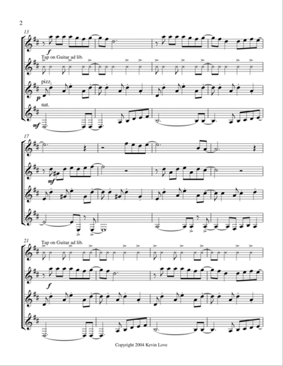 The Breeze (Guitar Quartet) - Score and Parts Guitar Ensemble scores gallery preview page 2