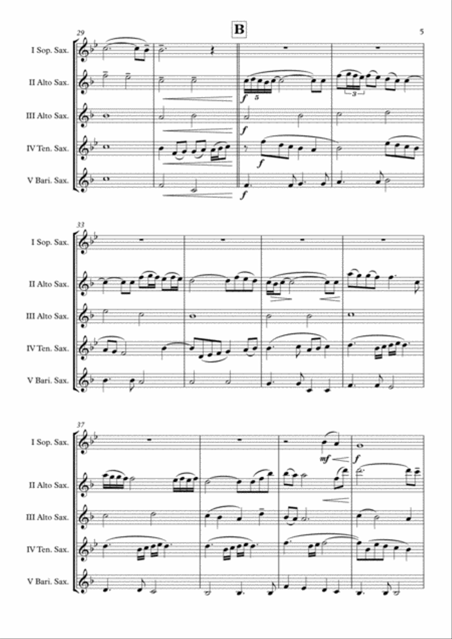 Nella Fantasia Saxophone Quintet scores gallery preview page 6