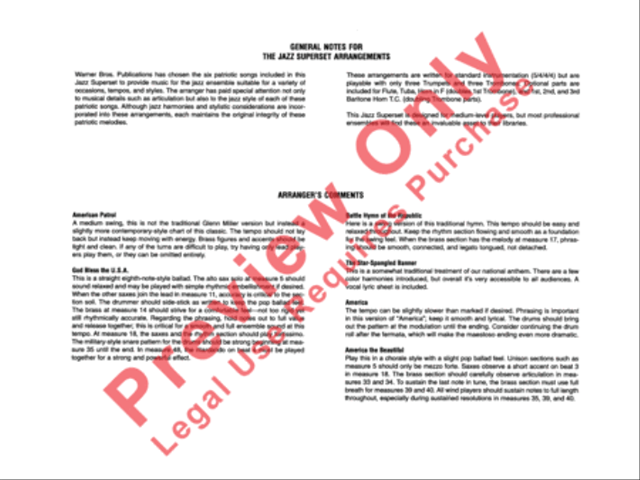 Superset #5: The Patriotic Collection (Medley) Jazz Ensemble scores gallery preview page 5