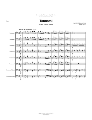Book cover for Tsunami for 8-part Trombone Ensemble