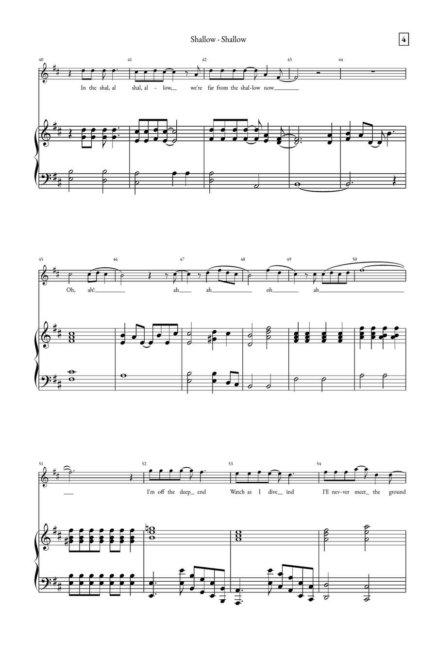 Shallow A Cappella scores gallery preview page 4