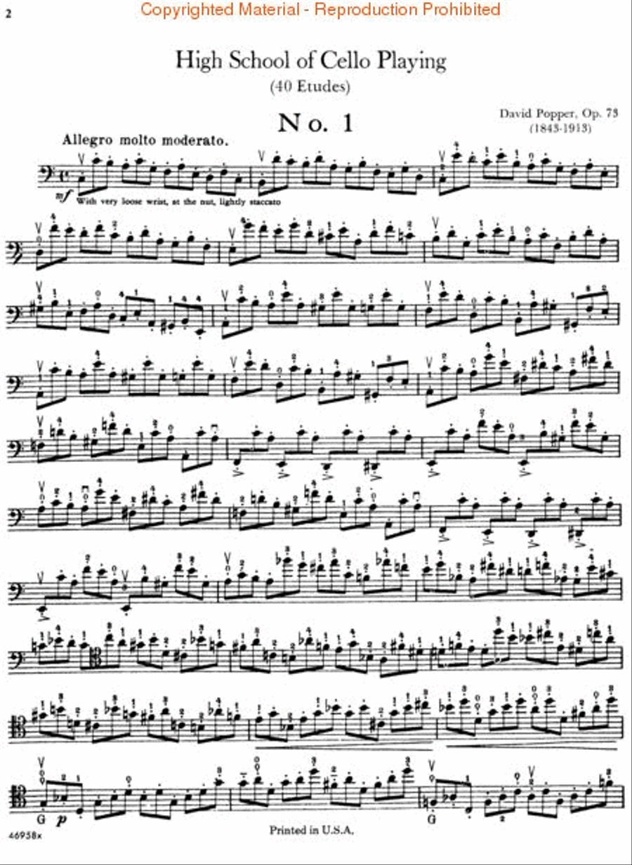 David Popper: High School of Cello Playing, Op. 73 Cello scores gallery preview page 2