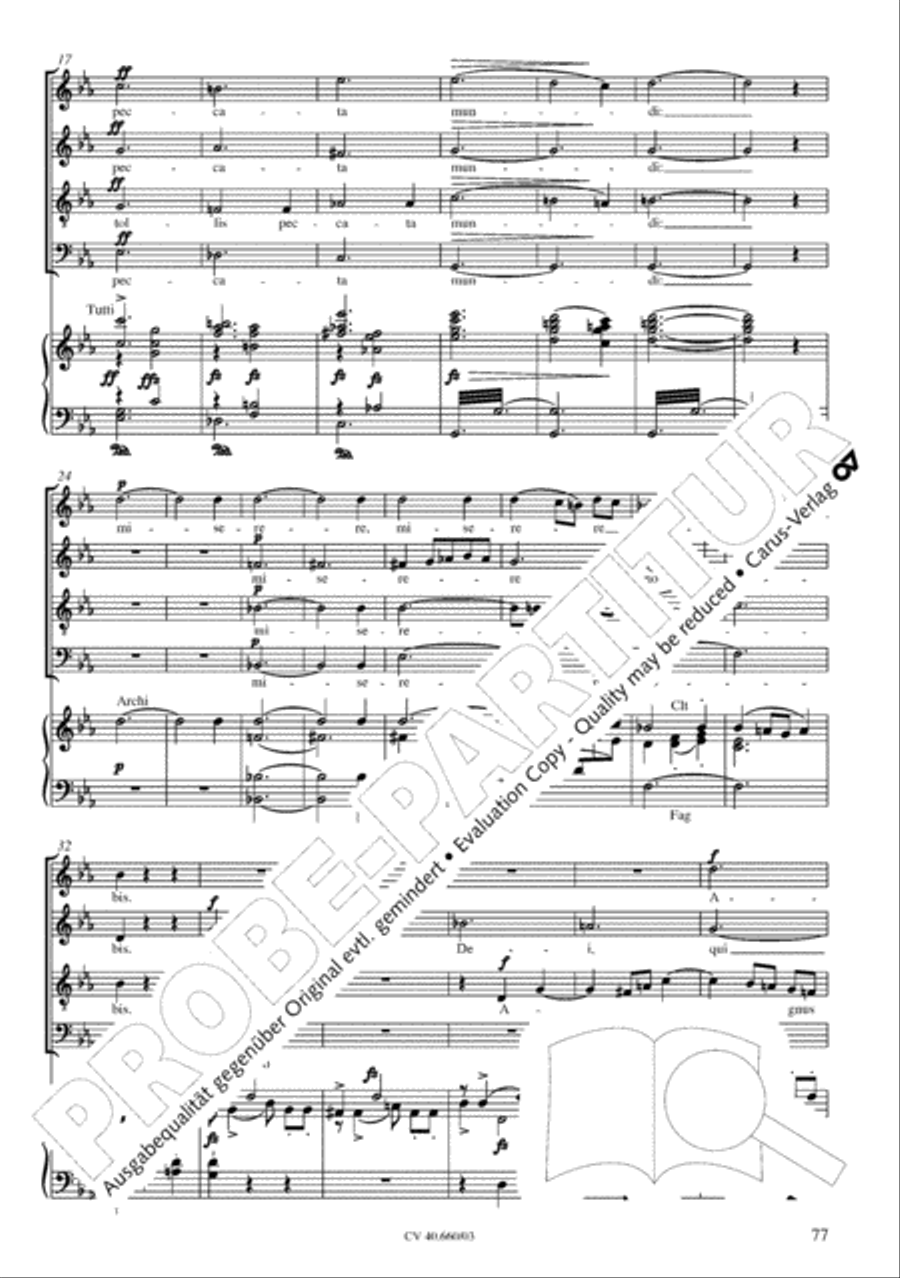 Mass in E flat major (Messe in Es) SATTB scores gallery preview page 78