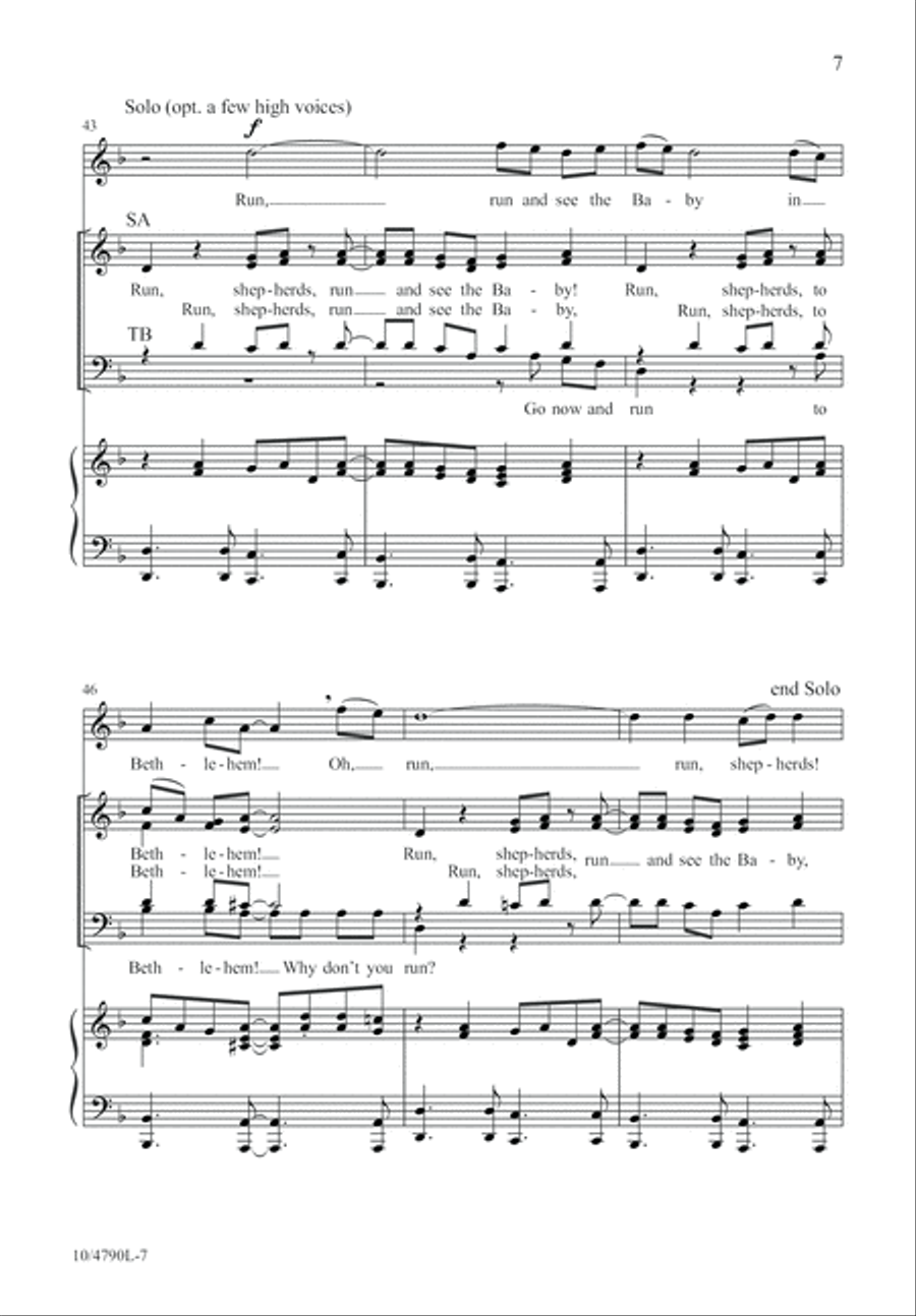 Run, Shepherds! Run, Shepherds! 4-Part scores gallery preview page 7