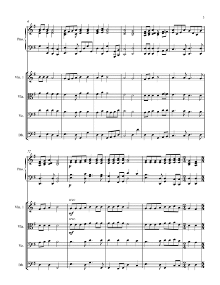 The National Anthem of South Africa, Nkosi Sikelel' iAfrika (Piano Quintet) Piano Quintet scores gallery preview page 3