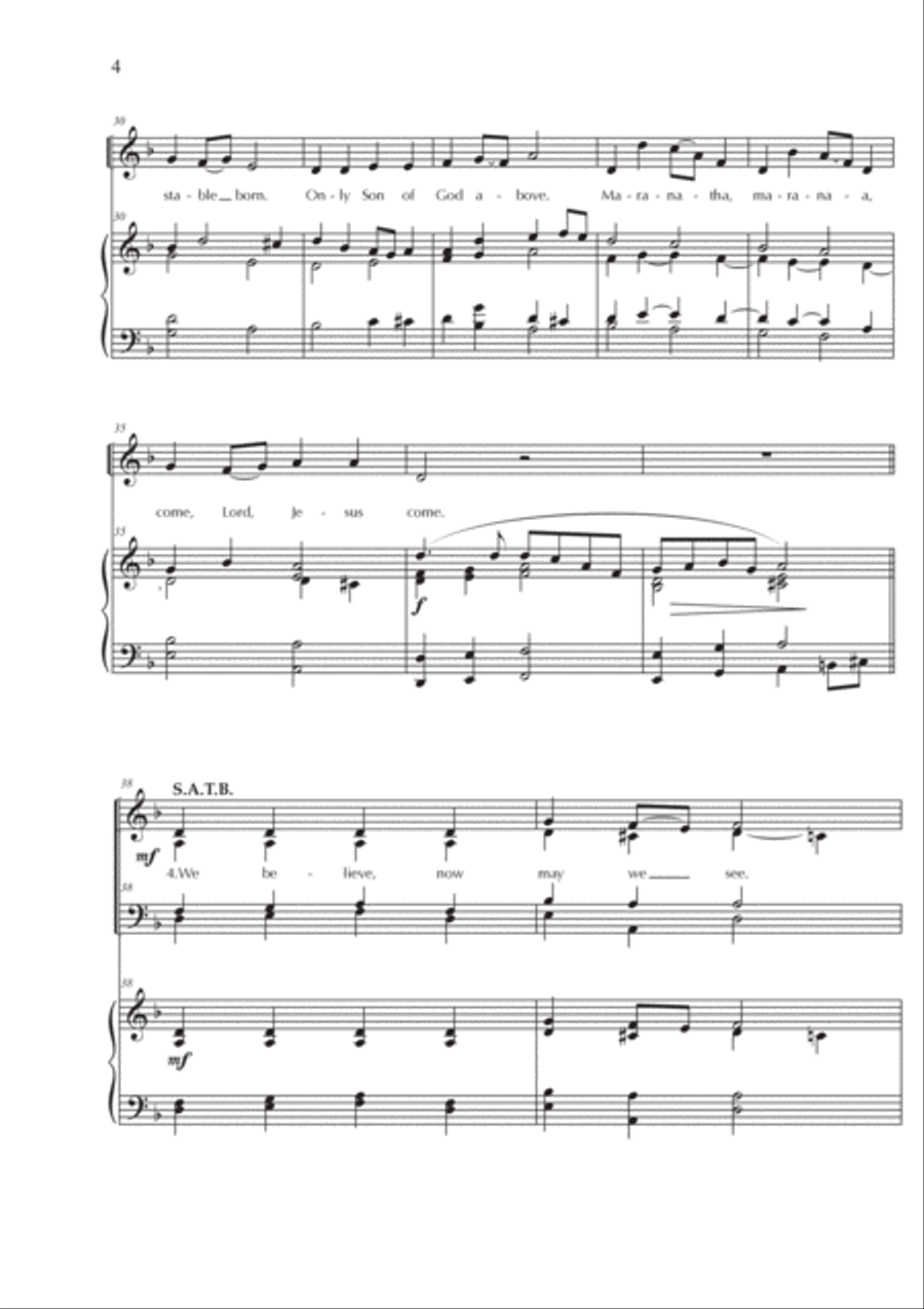 Maranatha, Come, Lord Jesus (Gathering Song for Advent) 4-Part scores gallery preview page 4