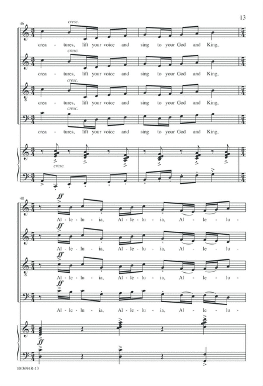 All Creatures, Lift Your Voice and Sing! 4-Part scores gallery preview page 13