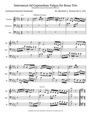 Intermezzi Ad Captundum Vulgus for Brass Trio