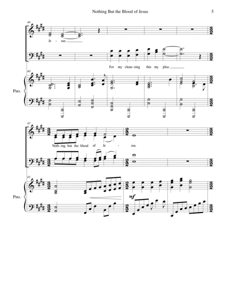 Nothing But the Blood of Jesus (SATB/piano), arr. Brenda Portman image number null