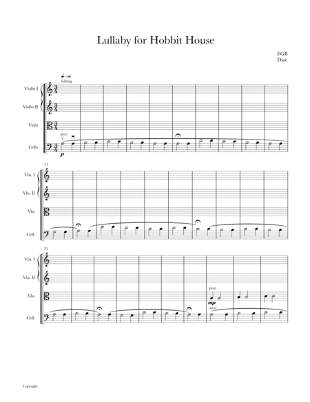 Song for Low Allers Cello - Digital Sheet Music