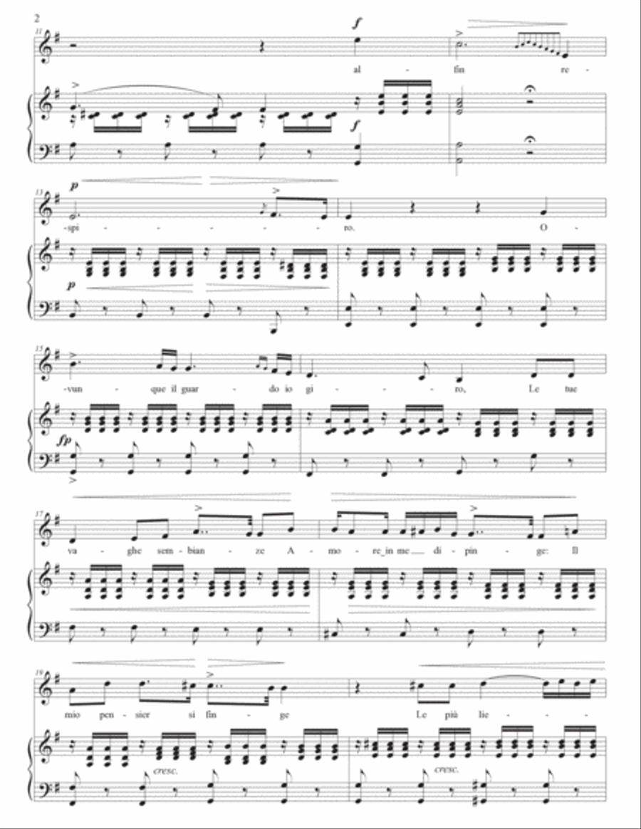 GLUCK: O del mio dolce ardor (transposed to E minor) Voice scores gallery preview page 3