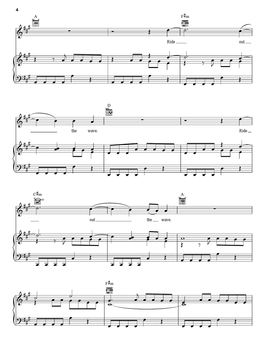 The Face Piano, Vocal, Guitar scores gallery preview page 4