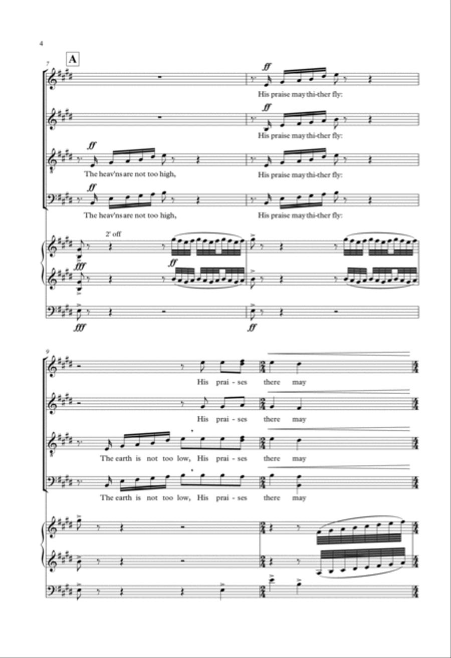 Let All The World In Every Corner Sing 4-Part scores gallery preview page 4