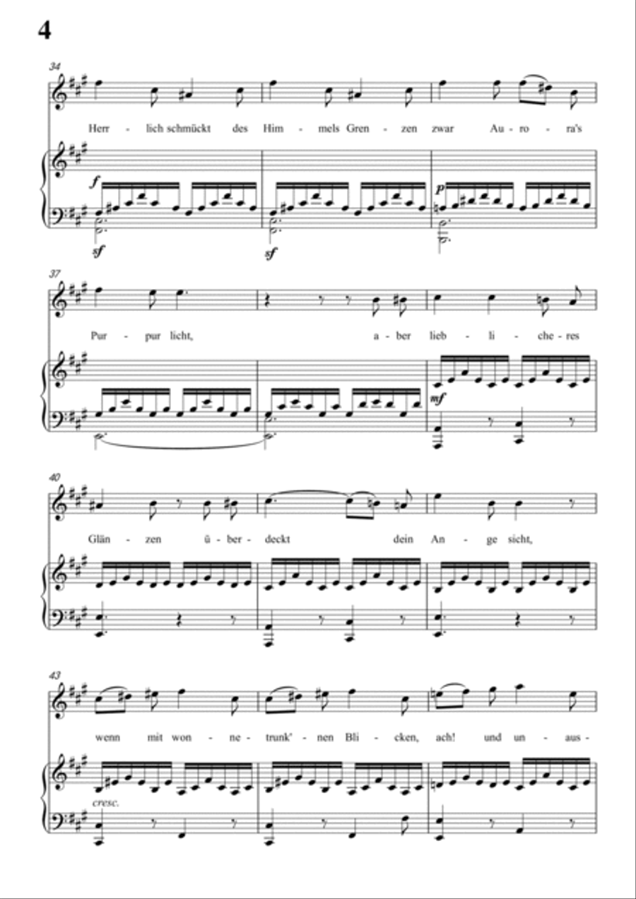 Schubert-Als ich sie errothen sah in A for Vocal and Piano Voice scores gallery preview page 5