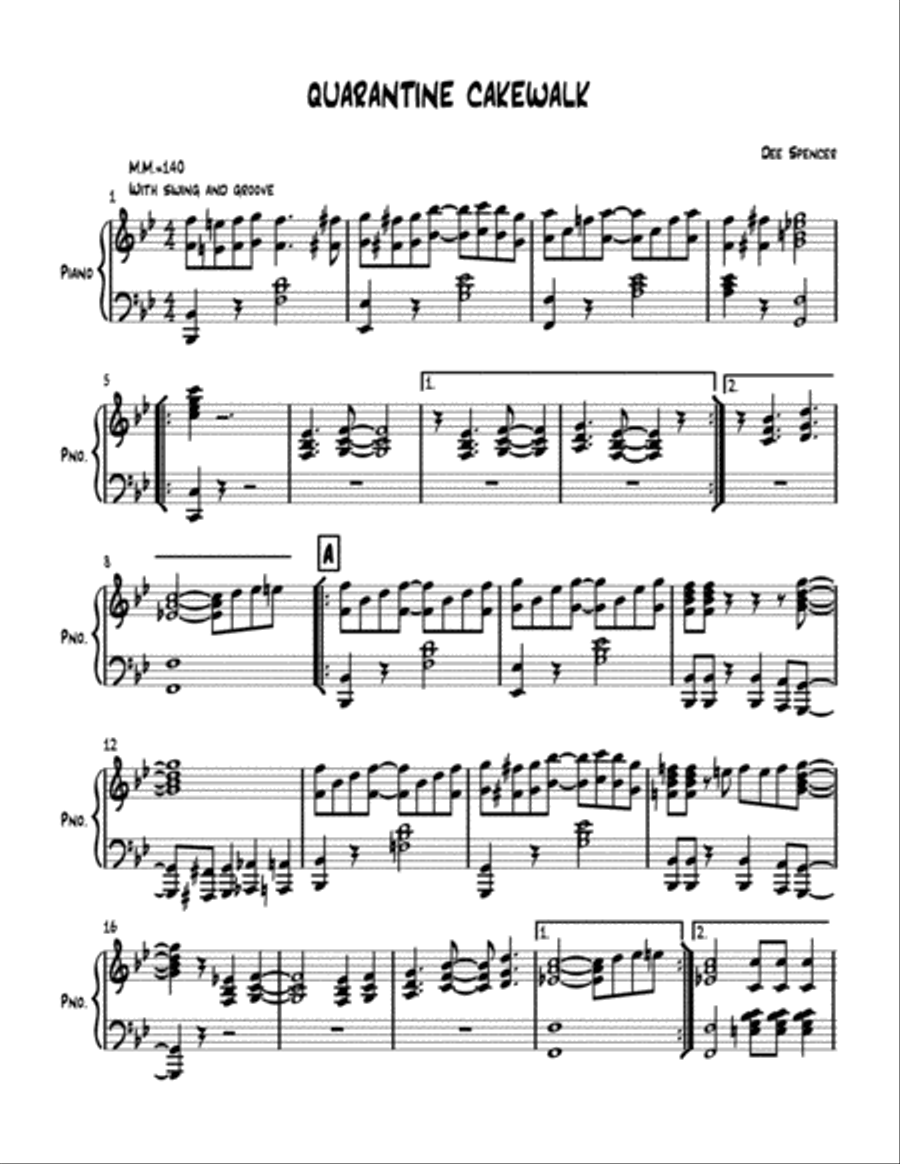 QUARANTINE CAKEWALK Piano Solo scores gallery preview page 1